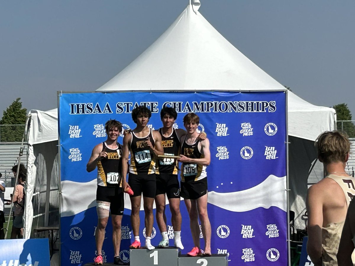 Your boys 4x400m team of Saul Lorenzana, Kevin Corrigan, Sebastian Kou, and Noah Bornes are your IDHSAA 4A State Track &amp; Field Champions and new school record holders in a time of 3:22.09! #GoKnights 

athletic.net/TrackAndField/…