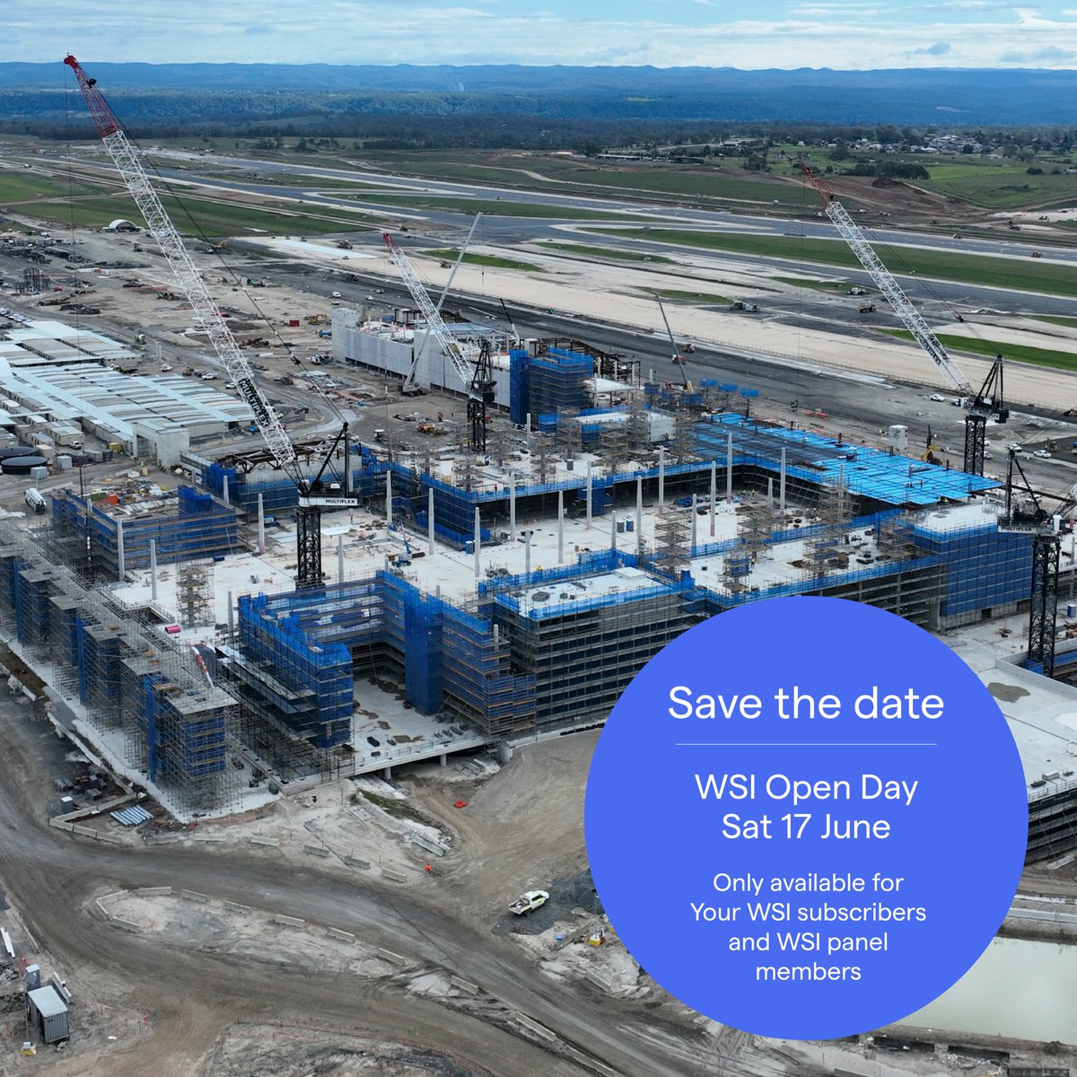 SAVE THE DATE! ✈️ We'll be opening the gates for our Community Open Day on June 17. Tickets will be available for YourWSI subscribers and panel members. Details will be e-mailed in the coming weeks. Sign up here: bit.ly/45nphKj