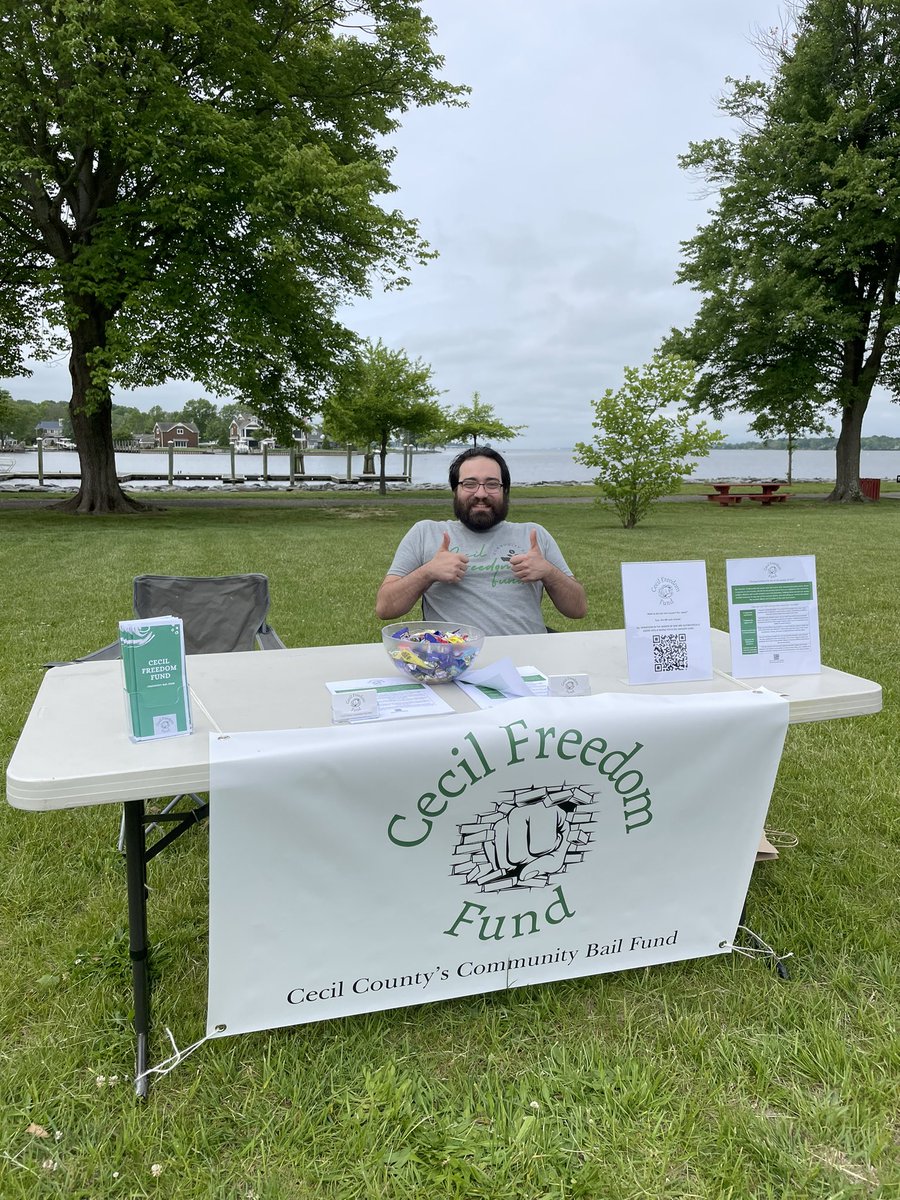 Out in the community today at the 2nd annual “Breaking Bread” event in North East. Got to learn about so many great resources for the people of Cecil and spread the word about the harms of cash bail! #freedom #endcashbail #freethemall