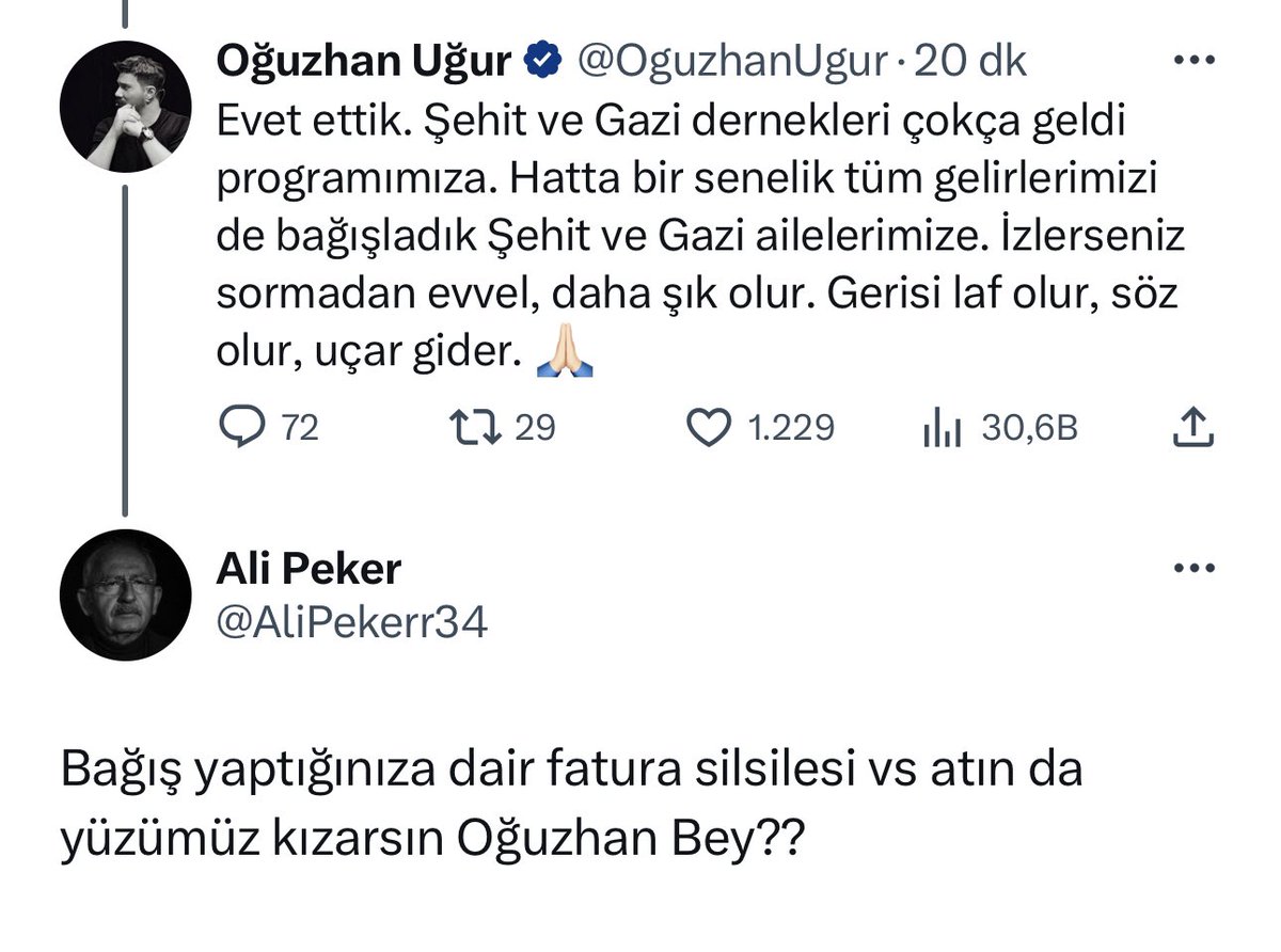 OguzhanUgur's tweet photo. Şehit ve Gazi Aileleri Vakfı başkanımızdan duyunuz. Yüzünüz kızarmasın, sadece vicdanınız uyansın isterim. Allah’a iman etmek nasıl ferahlatıyorsa, iftiralara destek verip kul hakkı yemekten de aynı oranda korkmaya başlamanızı dilerim. 🙏🏻 https://t.co/4cQlRv1l3t