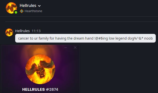 They're not a fan of Unholy Death Knight over on the EU server, or perhaps it's just this one guy. <a href="/PlayNiceHS/">PlayNiceHS</a>