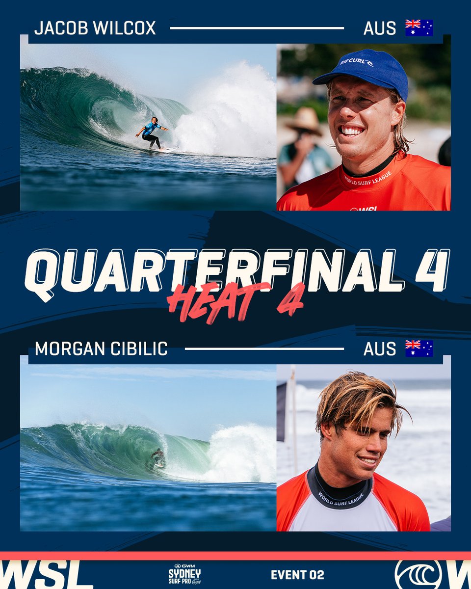 #surf wsl: The GWM #SydneySurfPro Men's Quarterfinals are ON!
Watch live on worldsurfleague.com.
<a href="/OriginalBonsoy/">Bonsoy</a> <a href="/destinationnsw/">Destination NSW</a>