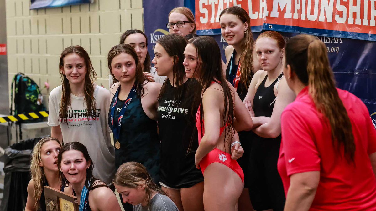 Blue Valley Southwest wins the 5-1A girls swimming and diving state title with 270 points. Senior Presley Baber and freshman Willow Weninger also win individual state titles.

2nd: St. James, 217
3rd: Andover, 212

#KSHSAACovered x <a href="/CapFed/">Capitol Federal</a>