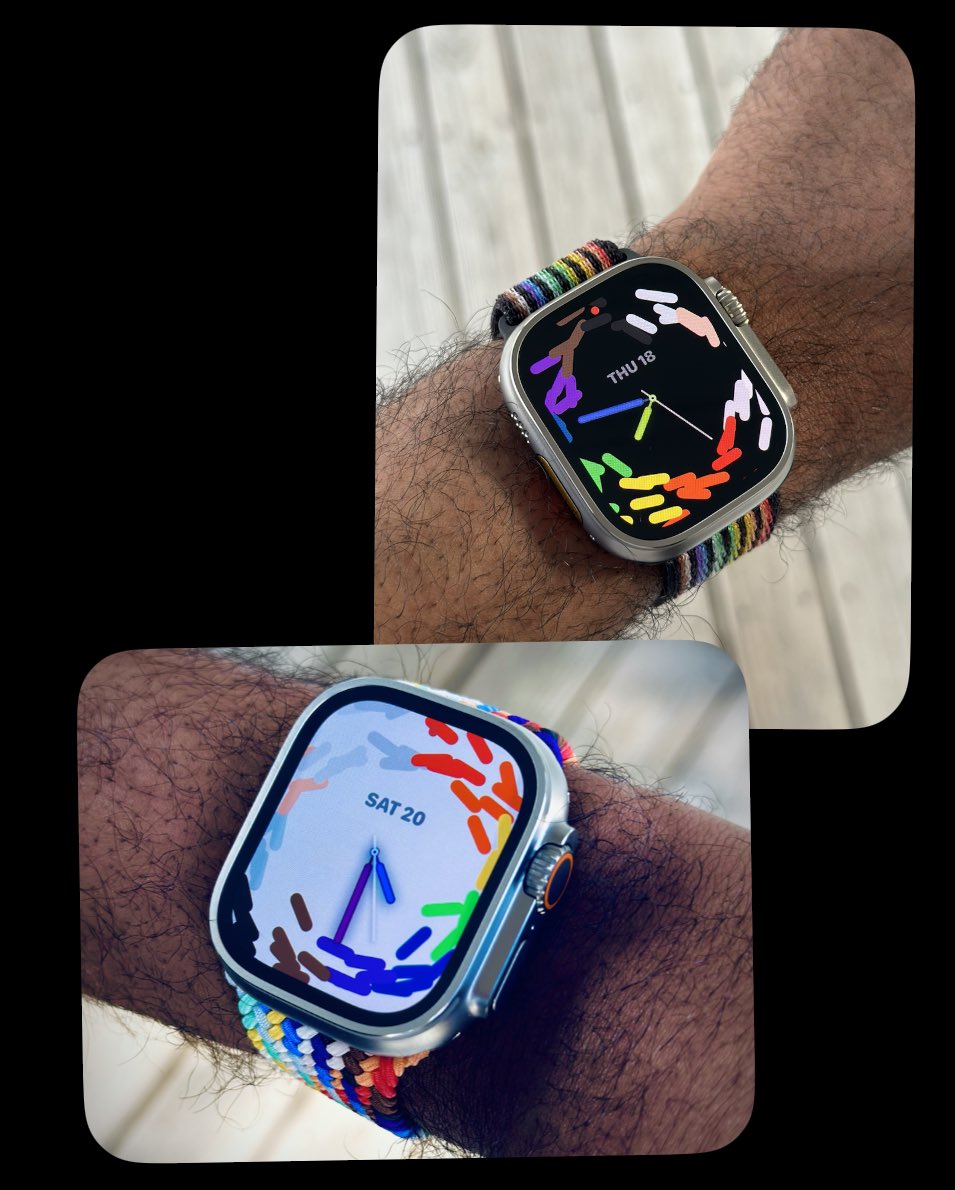 LEX_CARTER85's tweet photo. #AppleWatchUltra #PrideWatchFace2023 #PrideBand
#Apple https://t.co/C2ZLSFXYjK