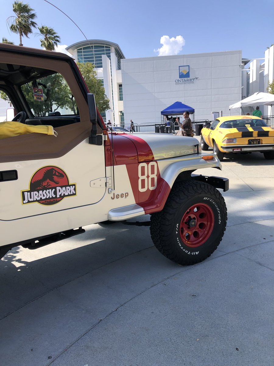 Comic Con Comic Con Revolution Ontario California 2023 with the Jurassic Jeep 88 & Star Cars friends!  
.
.
#comiccon #starcars #jurassicjeep88 #jurassicpark #bumblebee #transformers # #nascarherbie #lovebug #bttf #KITT #LightningMcQueen #pizzaplanet #eggman #drrobotnik #sonic