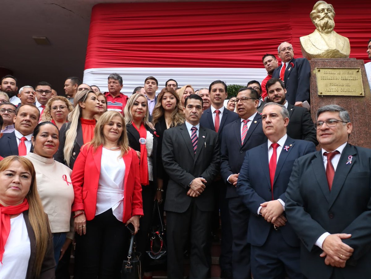 tomyjtg's tweet photo. Participe en la Junta de Gobierno el acto de homenaje al Fundador del Glorioso Partido del Partido Colorado, General Bernardino Caballero, con motivo del aniversario de su Natalicio. Tadeo Roj @tadeorojasm, Tesorero de la ANR y José Ocampos #IRPE dieron un mensaje republicano. https://t.co/hWER025e9b