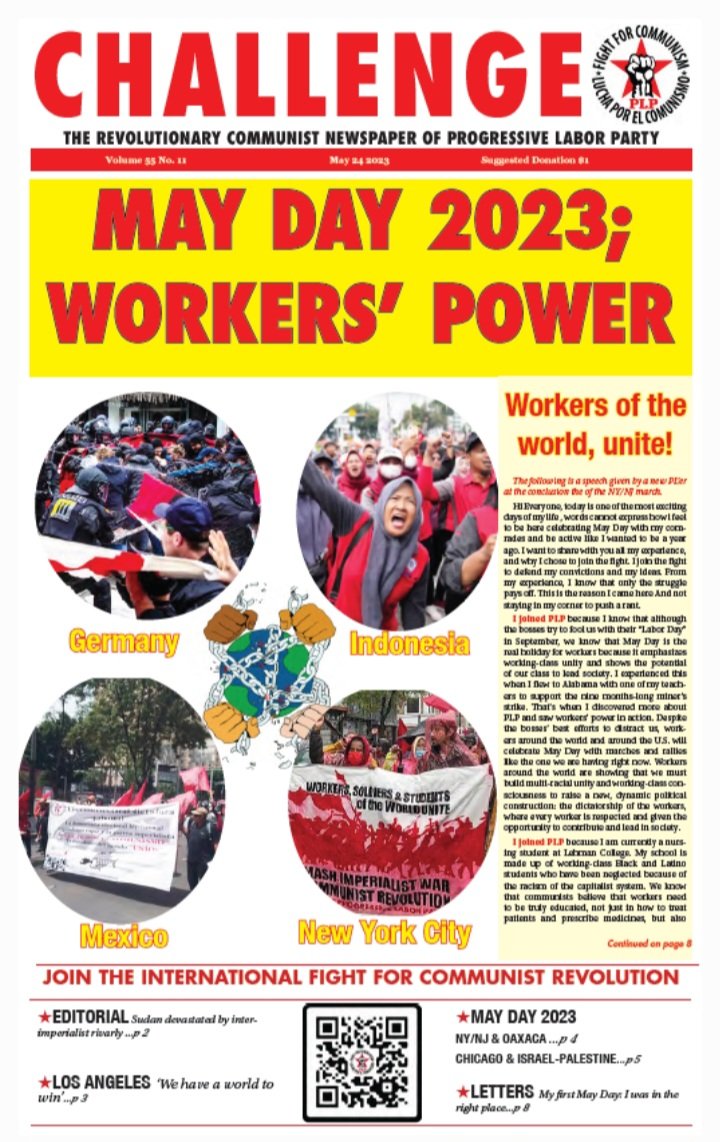 Such powerful May Day 2023 actions & celebrations, all around the world!! #WorkersOfTheWorldUnite!
Día De Trabajo  2023 ¡Poder A Los Obreros!
May Day 2023; Workers Power
🚩plp.org | @plpchallenge | linktr.ee/plpchallenge