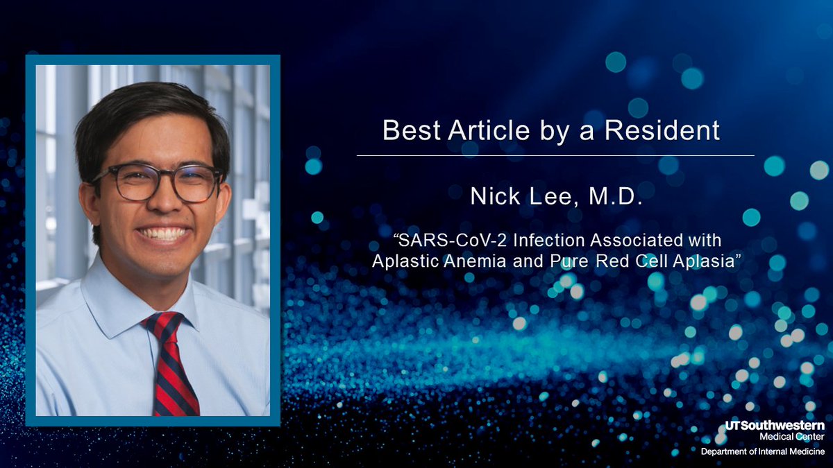 We congratulate Nick Lee, who received the award for the best article by a resident! #utswimresidency