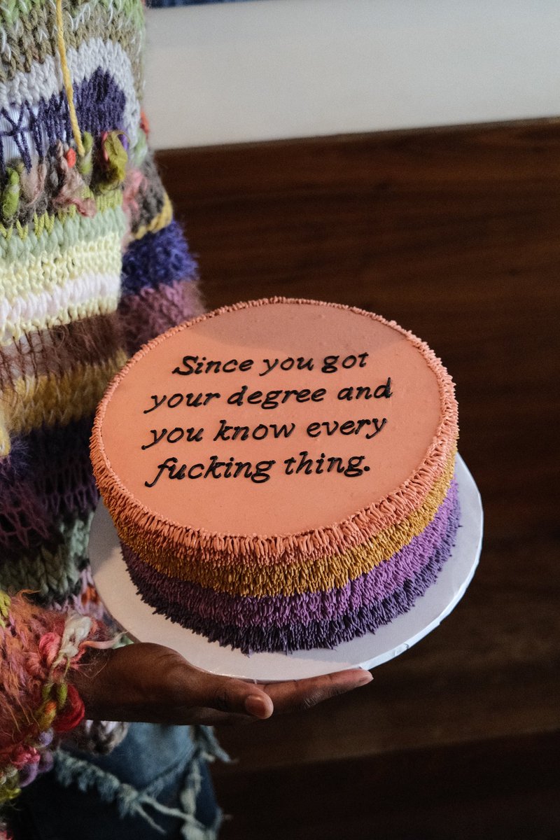 Got my brilliant boyfriend a necessary (and on brand) graduation cake. 😭