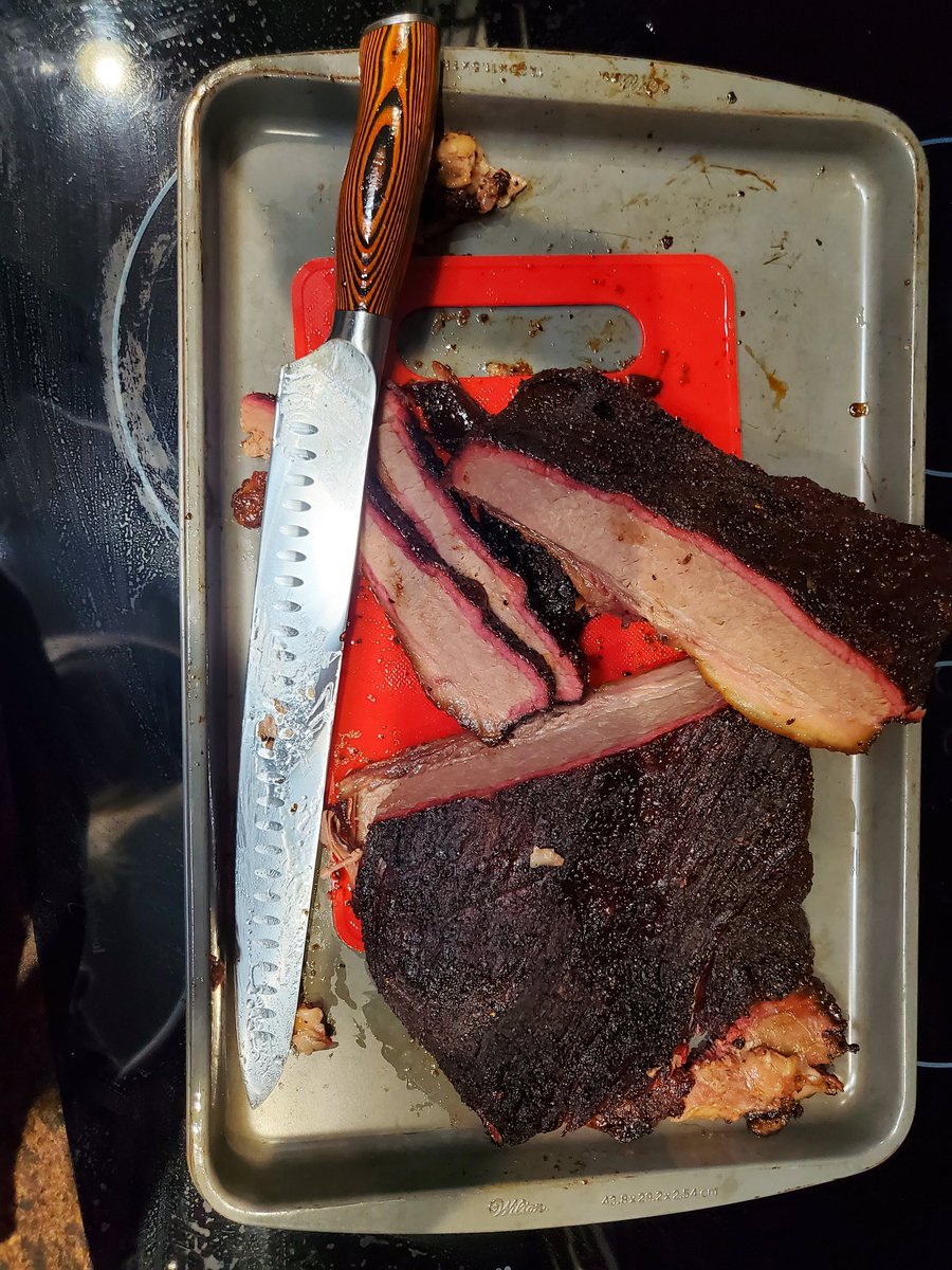 Dinner is served 🤤🔥 #Traeger #Hardcorecarnivore #Burntends #BluesHog #Brisket