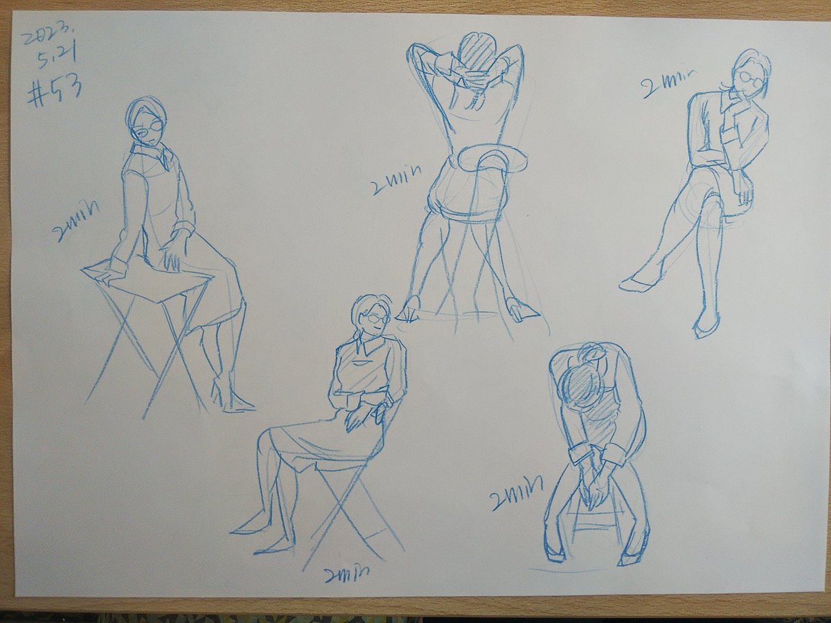 #さとまこクロッキー
#今日のクロッキー

＃53&amp;54
メガネ有無、どちらもかわいい💕できるだけ長いストロークで曲線を描こうと意識しました。 https://t.co/YR6Ir14Wwe