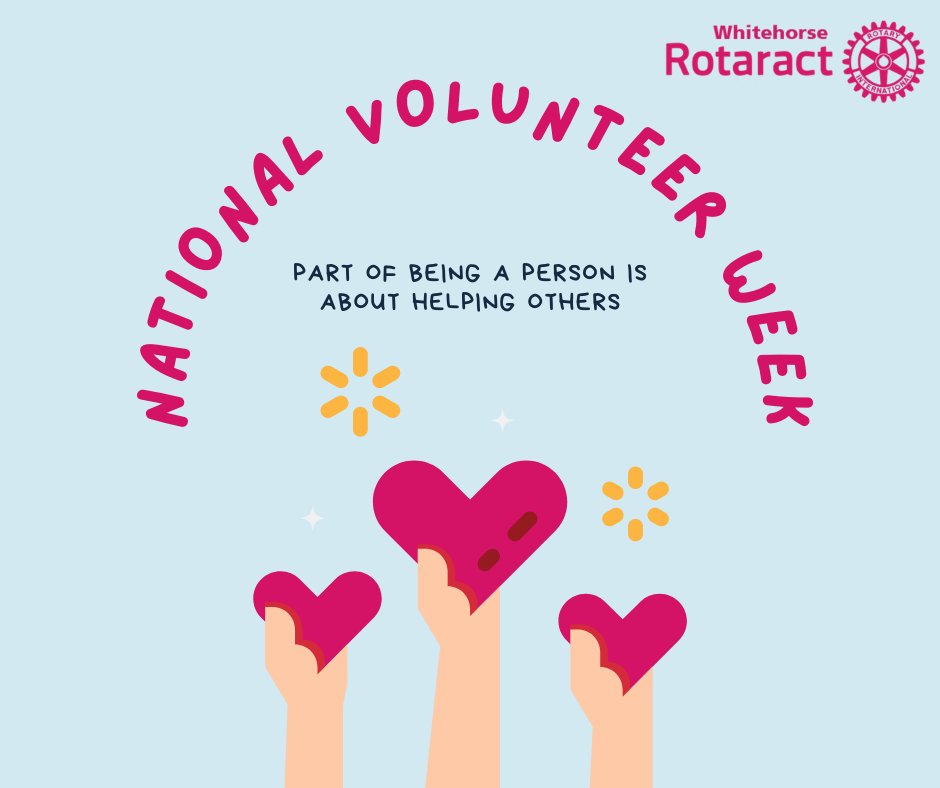 WhitehorseRAC's tweet photo. As National Volunteer Week draws to a close it is essential that we recognise all of our incredible members, who are volunteers working together to make the world a better place!
#NationalVolunteerWeek #Whitehorse #WhitehorseRotaract #RotaractAustralia #Rotaract https://t.co/gtDyKpX7M5