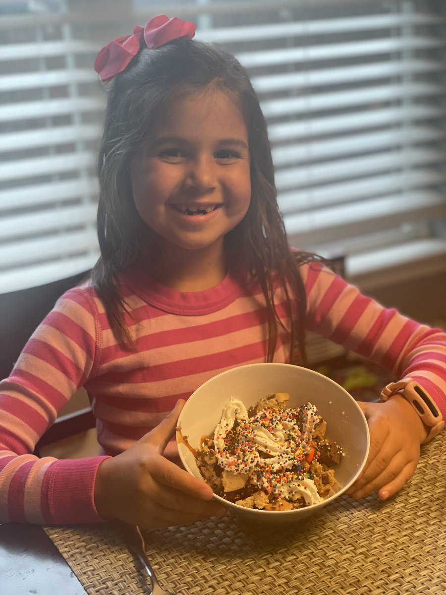 Last day of school Ice cram sundaes for dinner! They look forward to this day all year!