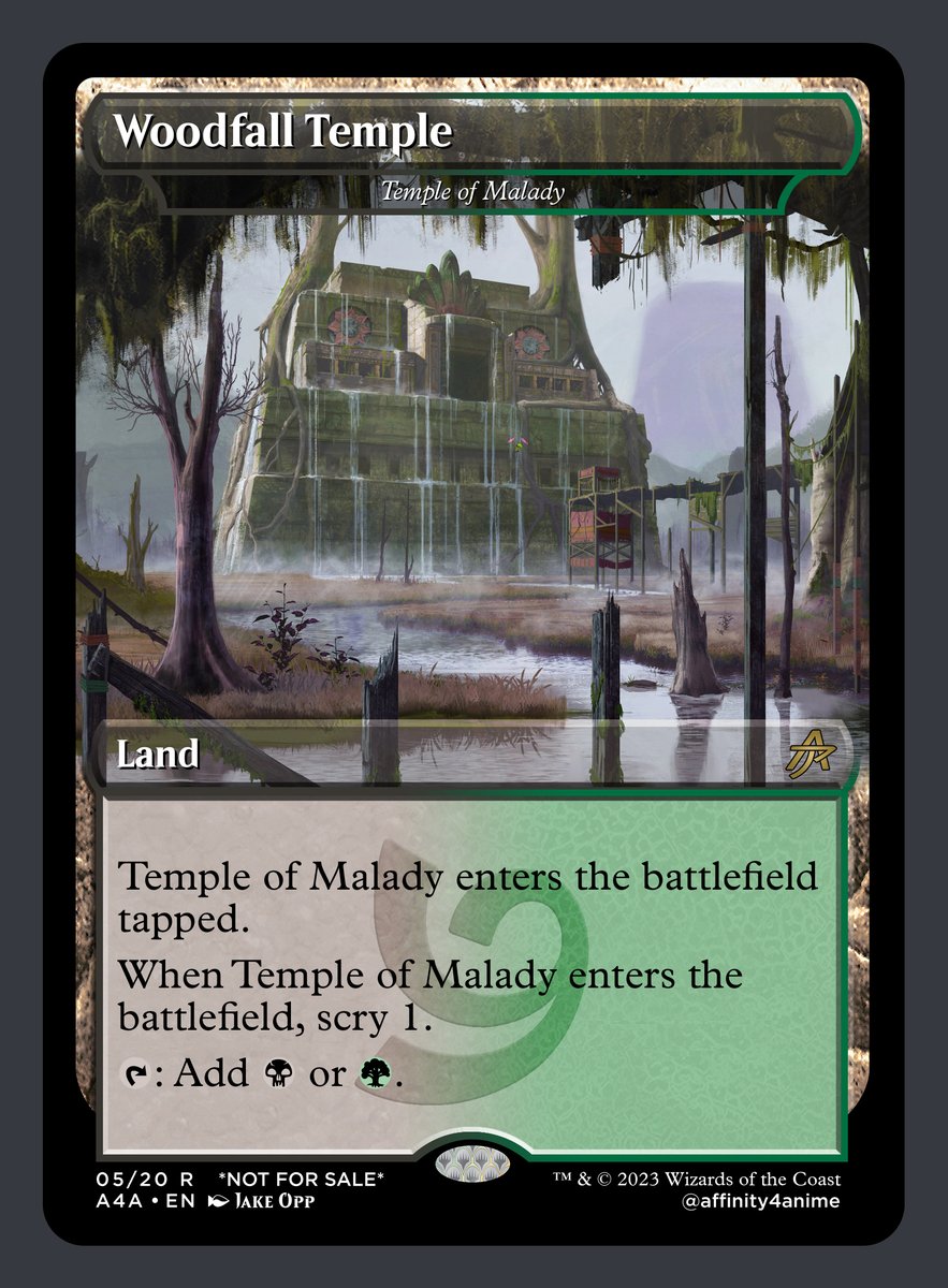 #MajorasMask will always hold a special place in my heart. Seeing Woodfall Temple rise up out of the poison swamp felt like such a classic #Zelda dungeon trope being realized on a much grander scale. #mtg #proxy #magicthegathering