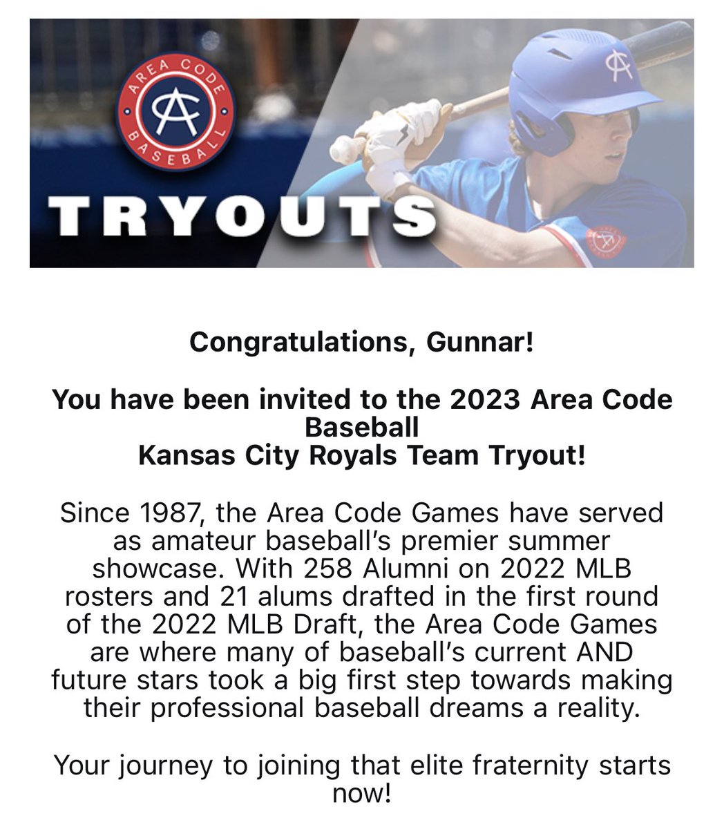 Thank you for the opportunity <a href="/ACBaseballGames/">Area Code Baseball</a>, can’t wait!