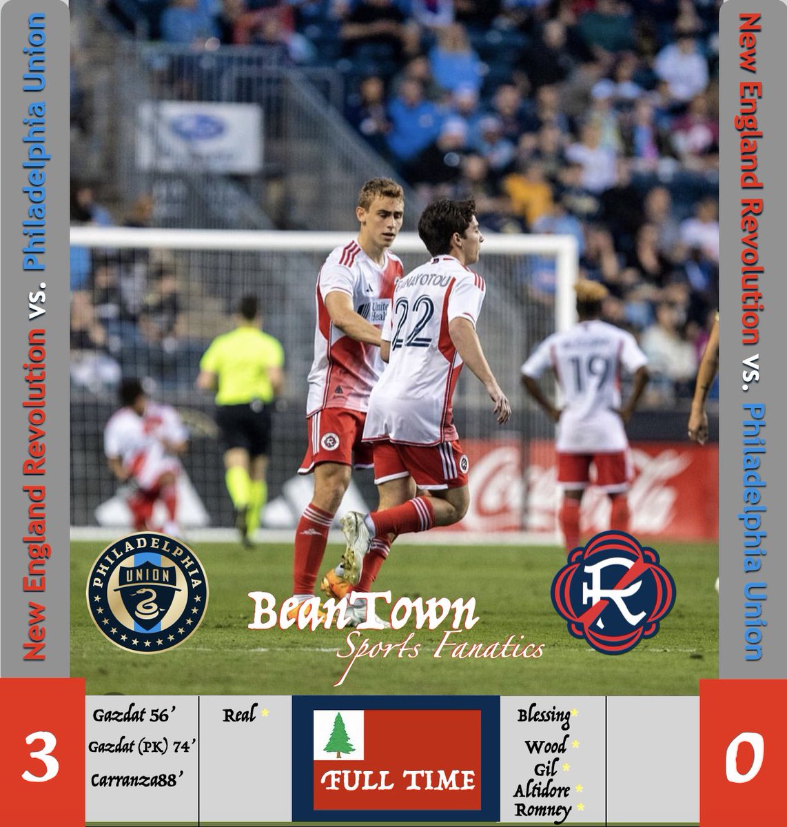 The Revs suffer there 2nd loss in a row. If the object of the game was to collect cards the Revs would have blown Philly away 5-1. #mls #majorleaguesoccer #soccer #revolutionsoccer #newenglandrevolution #nerevs #newengland #massaachusetts #beantownsportsfanatics