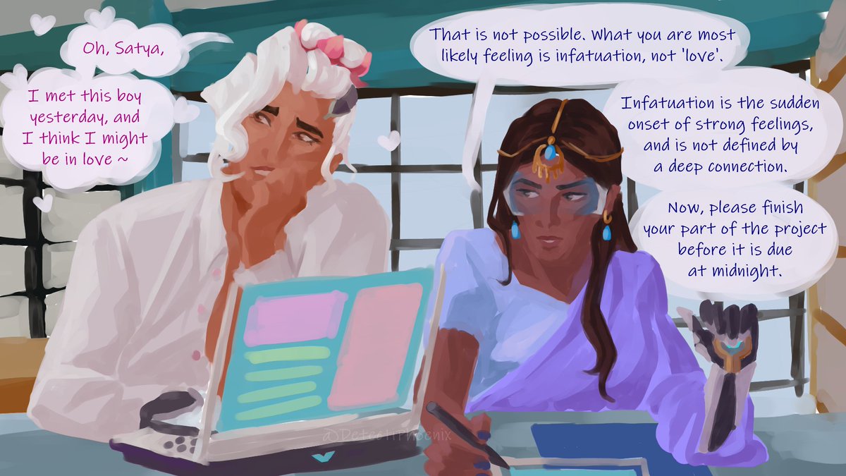 Vishkar roomates and their group projects (nothing is getting done)

#Overwatch2 #Lifeweaver #Symmetra