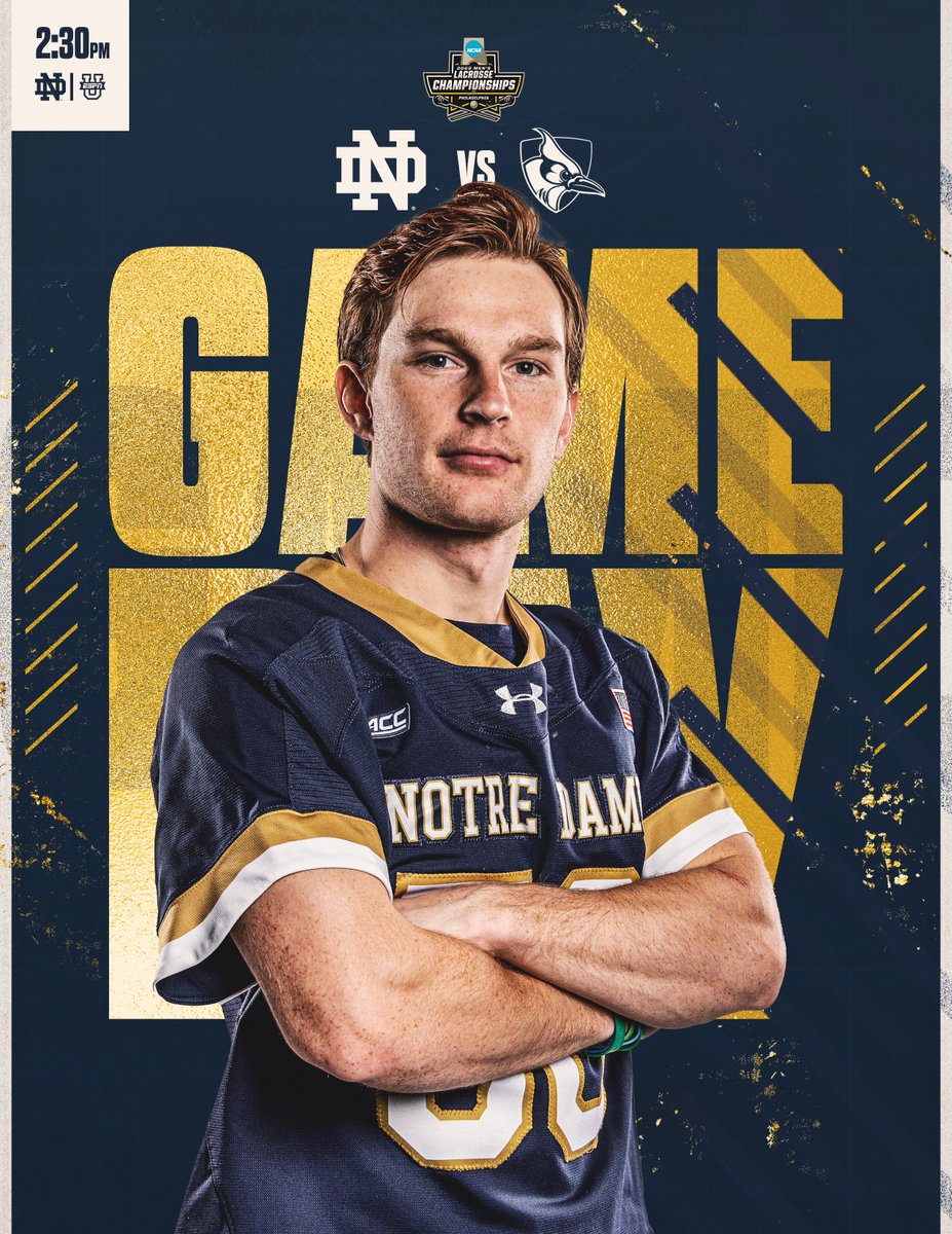𝗤𝘂𝗮𝗿𝘁𝗲𝗿𝗳𝗶𝗻𝗮𝗹 𝗦𝘂𝗻𝗱𝗮𝘆!

The #3 Irish take on #6 Johns Hopkins at 2:30 p.m. ET in Annapolis with a trip to the Championship Weekend in Philly on the line! Watch on ESPNU.

#GoIrish☘️