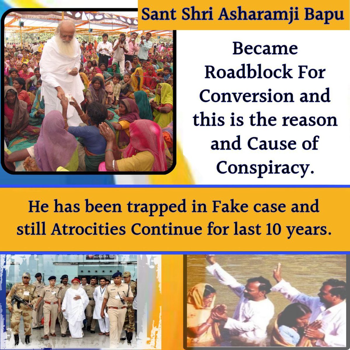 PuneRishiprasad's tweet photo. Sant Shri Asharamji Bapu showed the world 🌎 True Direction and did the  Ghar Wapsi of people who were illegally converted and made them realise the true greatness of sanatan dharm.
#MillionsReturnedBack https://t.co/PFMIfDcgJ0