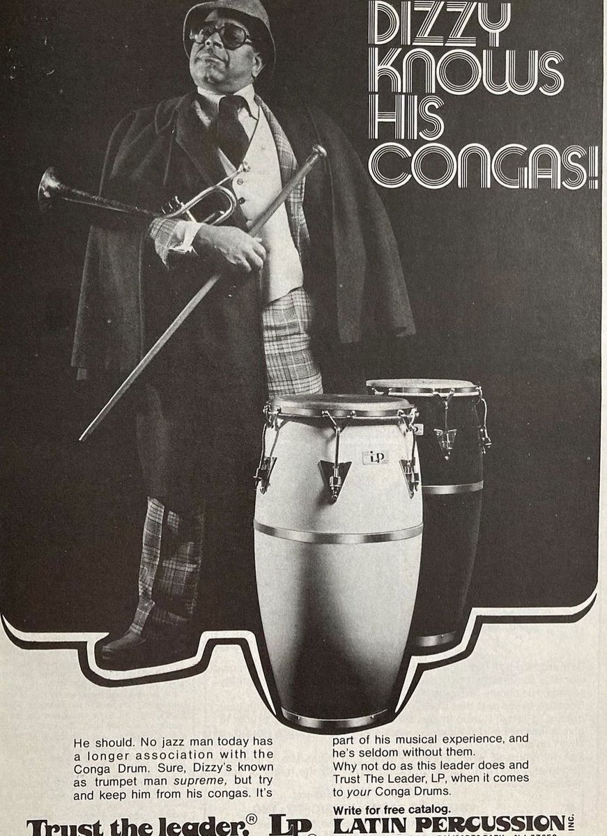 1975 ad in DownBeat: Dizzy knows his congas!