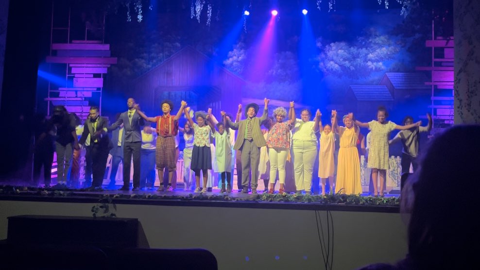 TeachTre's tweet photo. Mrs. Canton and I at Dillard High #ColorPurpleMusical ๐ beautiful performance https://t.co/5wuFT9sd22