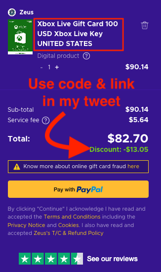 mattswider's tweet photo. 🚨🔥Here we go! 7 hot new discount codes: AirBnB, PlayStation, Nintendo, Xbox, MS Office

1️⃣🏨AirBnB: $100 giftcard for $92
Code: BNBAIR100
https://t.co/unamRVreVR

2️⃣🟦PlayStation: $50 giftcard for $42
Code: PSNFiddy50
https://t.co/p7tfDRCKtV

3️⃣🍄Nintendo: $50 giftcard for $43 Code: 50NintendoUS
https://t.co/Hi4XAf2CtZ

4️⃣🟩 Xbox: $100 giftcard for $82.39
Code: 100BoxesUSD
https://t.co/UcUV23QBdX

5️⃣➕PS Plus $50 (MSRP is $60)
Code: TSC8
https://t.co/zlXhJvAaln
*Using this code, buy now and turn off auto-renew for your current PS+ membership. Apply the voucher you bought and redeem when your membership lapses to avoid Sony charging you the full $60

6️⃣🟩3mo Xbox Game Pass Ult. $28 (MSRP is $45)
Code: TSC8
https://t.co/Fe0SUzVUA1
*You can "stack" (redeem all at once) up to THREE years worth. Most people buy 4 (for a whole year) or more.

7️⃣✏️Microsoft Office drops to $29.99 (limited)
🪟Windows: https://t.co/MFJTUr6TrT
🍎Mac: https://t.co/fid7Pl0o5T

8️⃣Bonus: More deal sources
🌟Walmart https://t.co/WmogvleTU5
📦Amazon https://t.co/kiOB94Y49o

🤔Don't see something? Ask me where to find the lowest price!