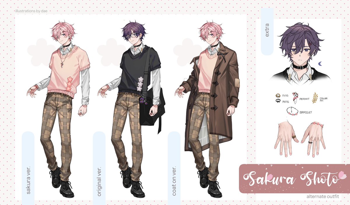 plaid pants male focus pink hair color guide pants reference sheet purple hair  illustration images