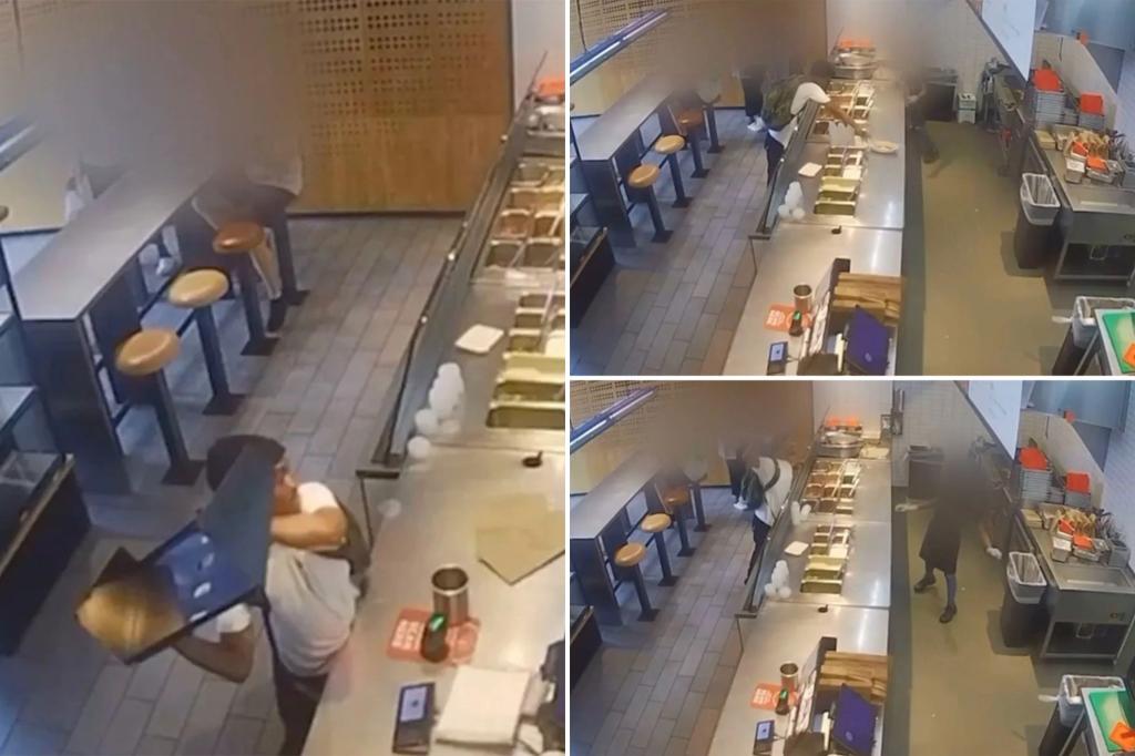 nypost's tweet photo. Customer goes on violent rampage over taco order at DC Chipotle https://t.co/XpnM4lV1d2 https://t.co/Mt987CH1ml