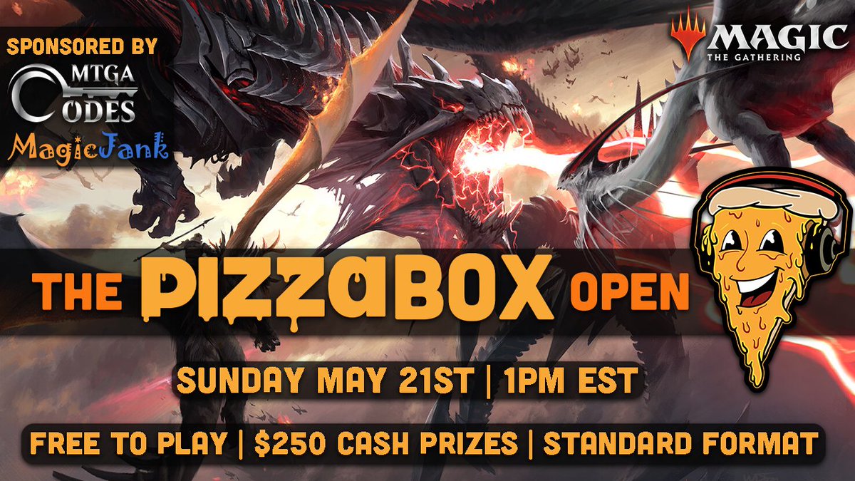 Tomorrow Sunday May 21st 1pm Est. Free to play Standard tournament. $250 in cash prizes. Link below. Coverage is also streamed on twitch. Links in comments. #MTG #MTGArena #MTGStandard #MTGMelee #MTGMOM #MTGMachine

Tournament Link:
tinyurl.com/MAY-21ST-PBO