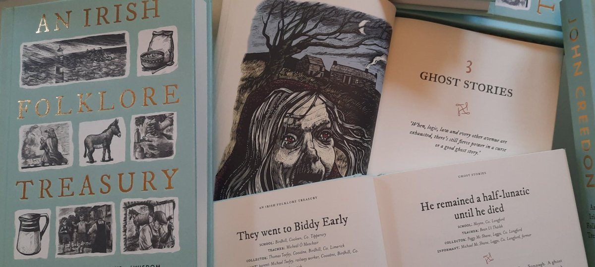 An Irish Folklore Treasury is 'the story of us', as told by Irish schoolchildren in the 1930s. Tales of Banshees, Leprechauns, Famine, Evictions, Children's Games, Heroes, Traditional Trades, Cures, Recipes and more. Available now from bookshops and online. I hope you enjoy it.
