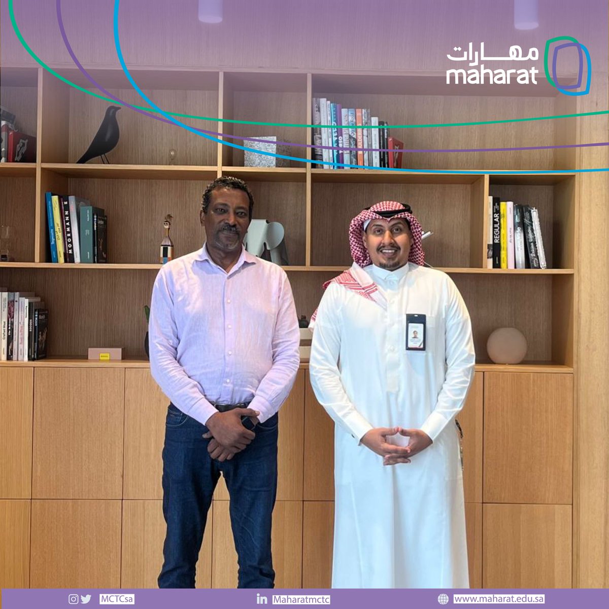 MCTCsa's tweet photo. لقاء مركز مهارات للتدريب الإنشائي بالأستاذ/ ريان الشماسي من الشركة السعودية للكهرباء لبحث سبل التعاون والتنسيق المشترك وعرض الخدمات التدريبية لـ مهارات.#training #safety #saudivision2030 #saudiaramco #saudiprojects #construction #constructionlife #electrical https://t.co/3mys9fCEEo