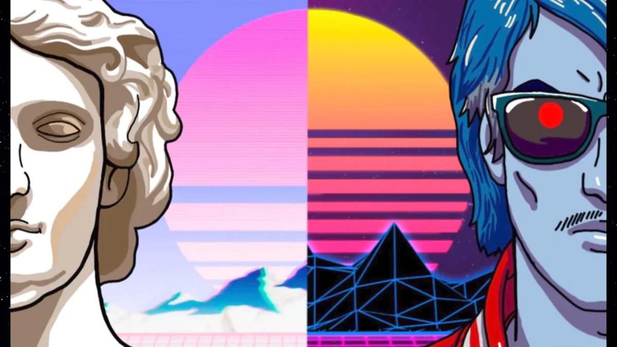 🌊 A Tale of Two Waves: Vaporwave vs Synthwave 🌴
 
Both genres are '80s-inspired, offering a fusion of retro and futuristic vibes, yet each one is distinct, like MJ's red leather jacket and Marty McFly's hoverboard. Time to explore these neon-lit highways of music! 🎶🚀