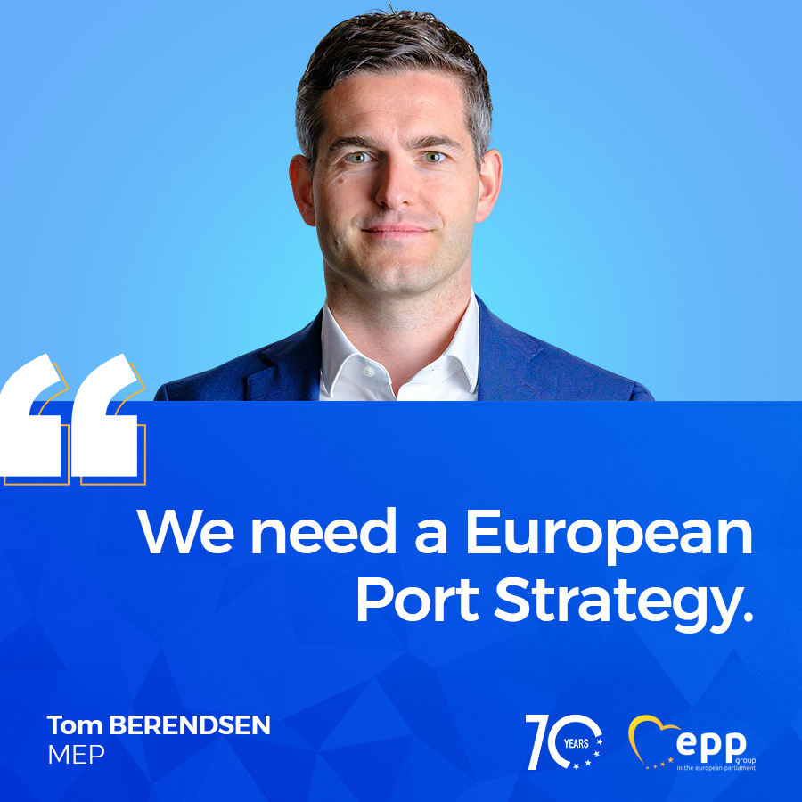 EPPGroup's tweet photo. “#China is playing off our European ports against each other, buying bit by bit, gaining more and more influence over the infrastructure, machinery and software that a port runs on”, says @tbwberendsen MEP.
#PortsStrategy https://t.co/5qoaxLmvdA