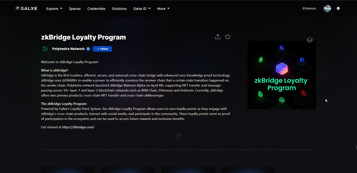 GACryptoO's tweet image. 📢 Claim #zkBridge #Polyhedra Loyalty Program Points

👉Join here: galxe.com/polyhedra/camp…

🔸Complete all tasks as much as possible &amp;amp; Claim Points ✅

📍Don&apos;t forget to grab Polyhedra Network OG Polyhedran Roles...

♥️Like &amp;amp; Retweet🔁LFG🚀