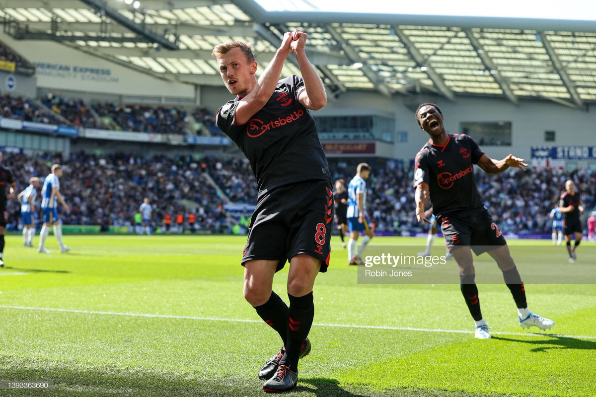 Last time out at Brighton for #Saintsfc 

A James Ward-Prowse brace at the Amex to earn a point 

Southampton still haven’t lost away to Brighton in the league since the Seagulls’ promotion to the PL