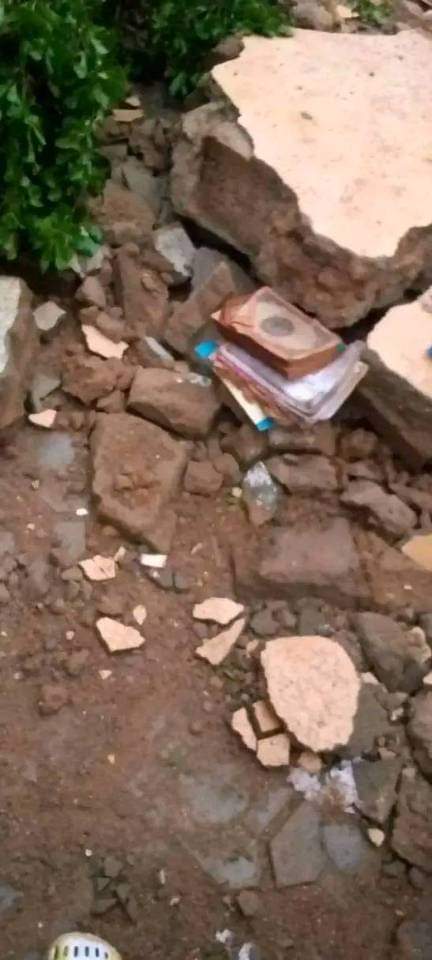 Asfat__'s tweet photo. This is a copy of the holy Qur'an, among the other things that outgoing Governor midget @elrufai destroyed in an Islamic school belonging to Islamic movement in Kaduna. As usual, there was no outrage from the Islamic North. The Qur'an is the holy book of Islam. https://t.co/Y1S7KJx6gj