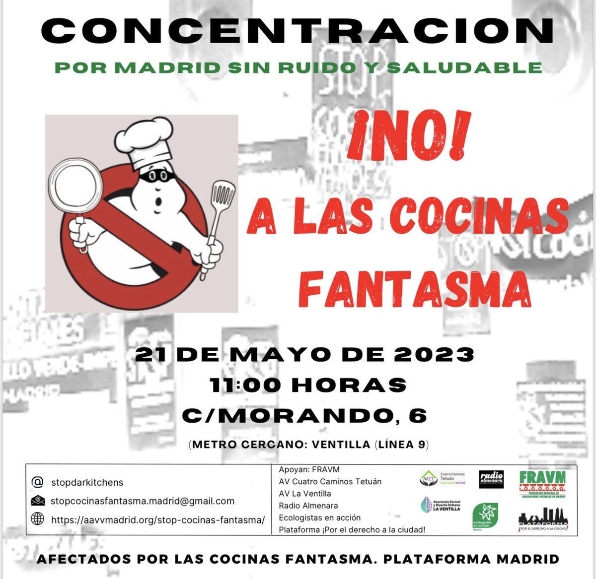 No en mi barrio (@noenunbarrio) on Twitter photo Hoy volveremos exigir al <a href="/AlmeidaPP_/">José Luis Martínez-Almeida</a> <a href="/begonavillacis/">Begoña Villacís</a> @MarianoFuentesS <a href="/bcarabante/">Borja Carabante</a> que saquen las #cocinasfantasma de nuestros barrios residenciales. Mañana puede ser el bajo de tu casa donde se instale y tu familia sufra la contaminación que producen Hoy volveremos exigir al <a href="/AlmeidaPP_/">José Luis Martínez-Almeida</a> <a href="/begonavillacis/">Begoña Villacís</a> @MarianoFuentesS <a href="/bcarabante/">Borja Carabante</a> que saquen las #cocinasfantasma de nuestros barrios residenciales. Mañana puede ser el bajo de tu casa donde se instale y tu familia sufra la contaminación que producen
