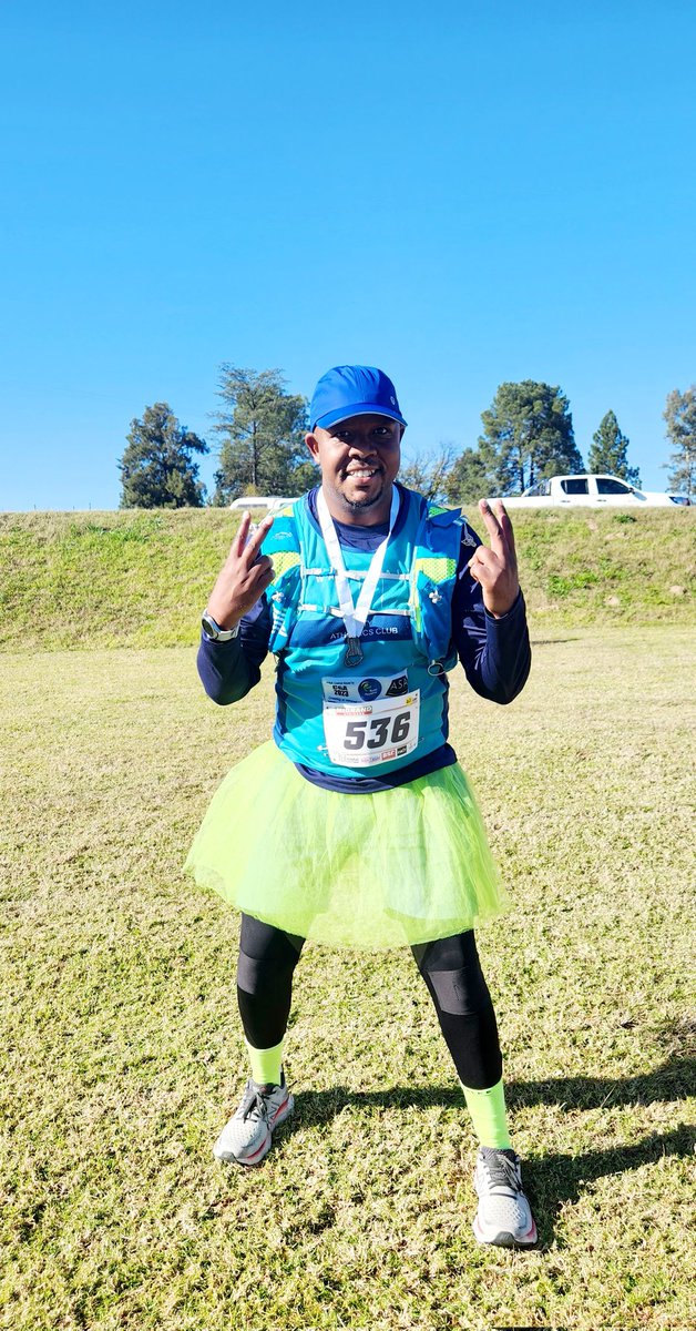 Today, we shift focus to 💚💚MentalHealthAwarenessMonth 💚💚 phela re digafi re sa jampise 🤭🤭🤣🤣

Thanks Midrand Striders,  I think I did road, gravel, and grass run in one race. 

#SocialRunnerRaisingAwareness
#MidrandStriders 
#WCAC
#ReaKitima
#Slyza