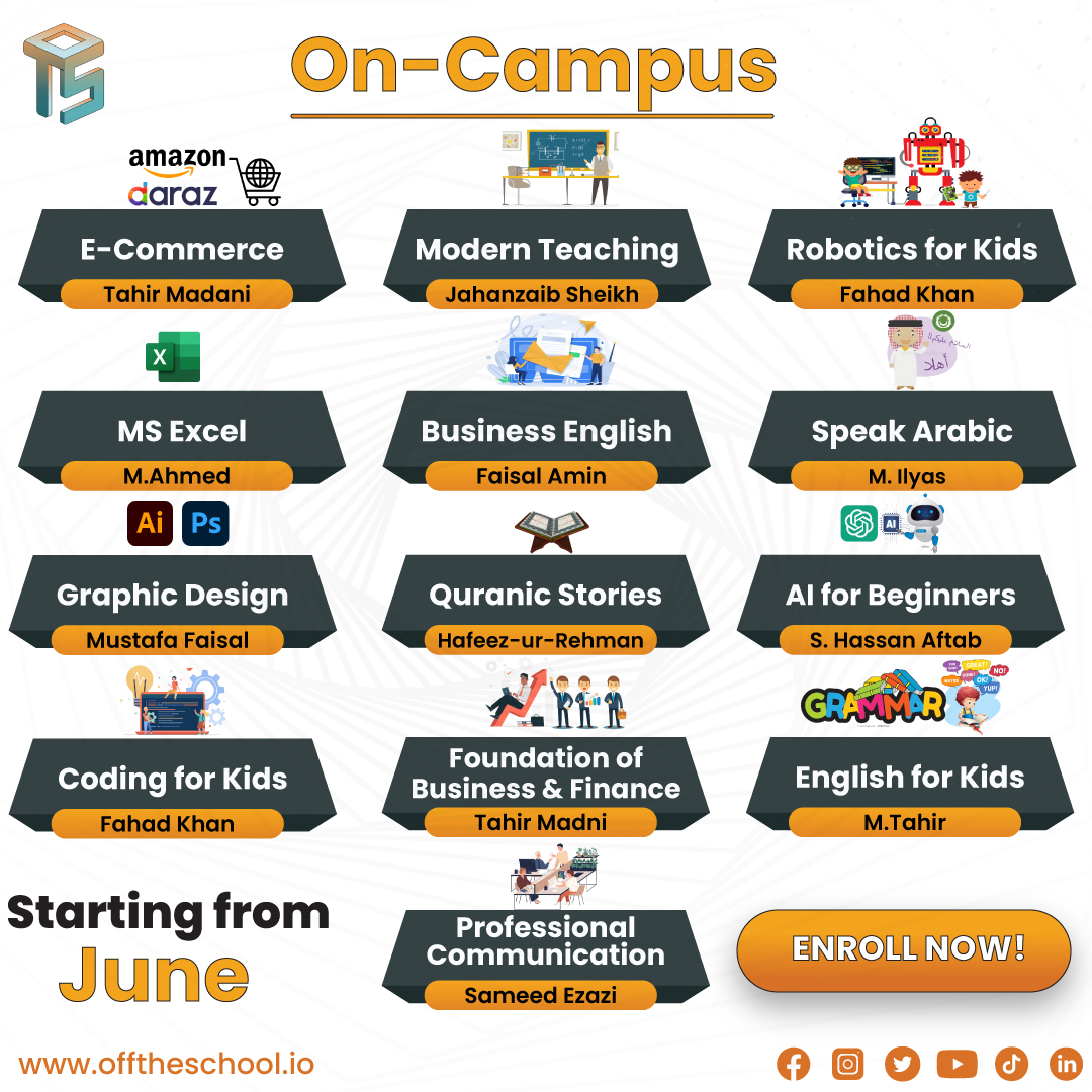 Unlock Your Potential and Master New Skills: Enroll Now for Summer Camp and Career Courses!

Register Now: offtheschool.io/admission/

#careercourses #professionalcourses #oncampuscourses #summercamp #summercourses #edtech #ots #offtheschool #rozgarprogram #kidscourses