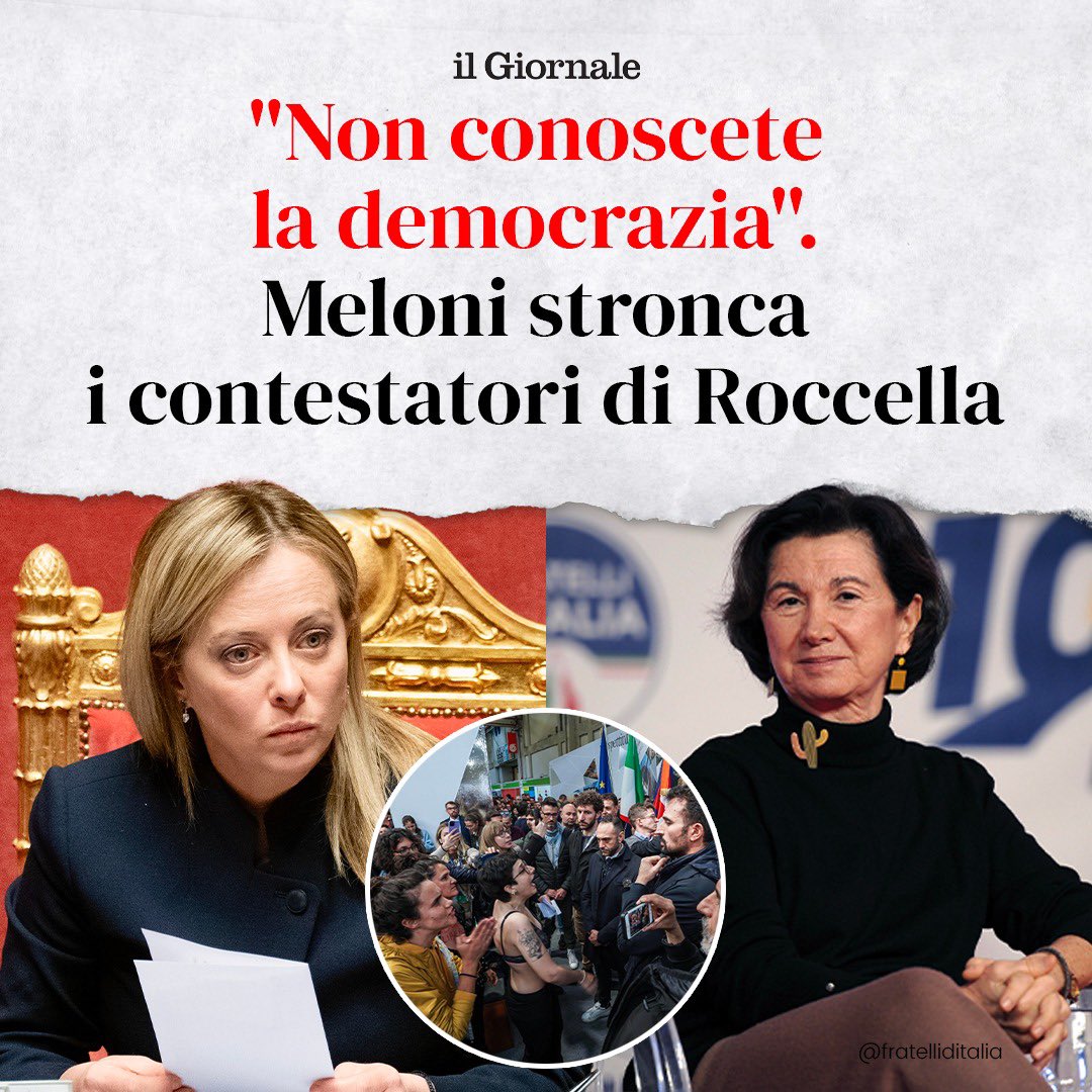 🔵 Le contestazioni di ieri al Salone di Torino e rivolte al Ministro Roccella sono sintomatiche dell’intolleranza di una certa sinistra arrogante e prevaricatrice. Non sanno cosa siano rispetto e democrazia.