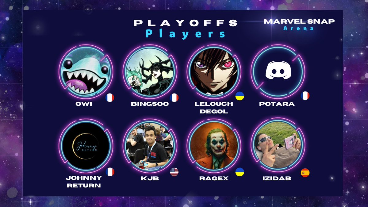 In 7 hours, I will compete in @MastersClashEU #MarvelSnap Top 8 Playoffs with @OwiCast, RagEX from MSU, and @KennyBritton4 (the only people I can tag). @Kawatek_CG is a HUGE caster for this event, so don't ever miss out on the show! 
I will stream my POV on Twitch as well 👇