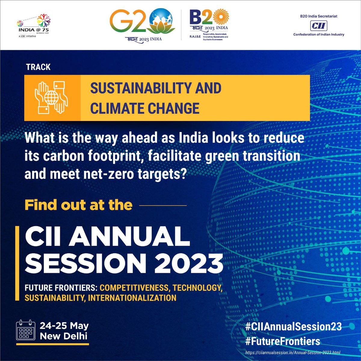 As India looks to combat #ClimateCrisis, reducing the #carbon footprint, facilitating green transition and meeting #NetZero targets is the need of the hour.
What is the way ahead?
Find out at the #CIIAnnualSession23!
Visit➡ciiannualsession.in/index.html
#FutureFrontiers #technology…