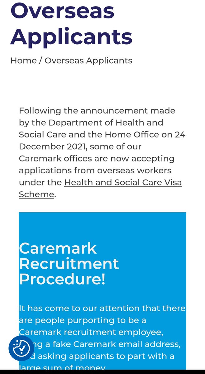 DON'T MISS THIS!
Are you looking for a visa sponsorship Caregiver job or Healthcare assistant job in U.K?
48 Nursing home branches of Caremark company is NOW HIRING HEALTHCARE ASSISTANT AND CARERS with visa sponsorship.
caremark.co.uk/overseas-appli…
 tag your friends and retweet