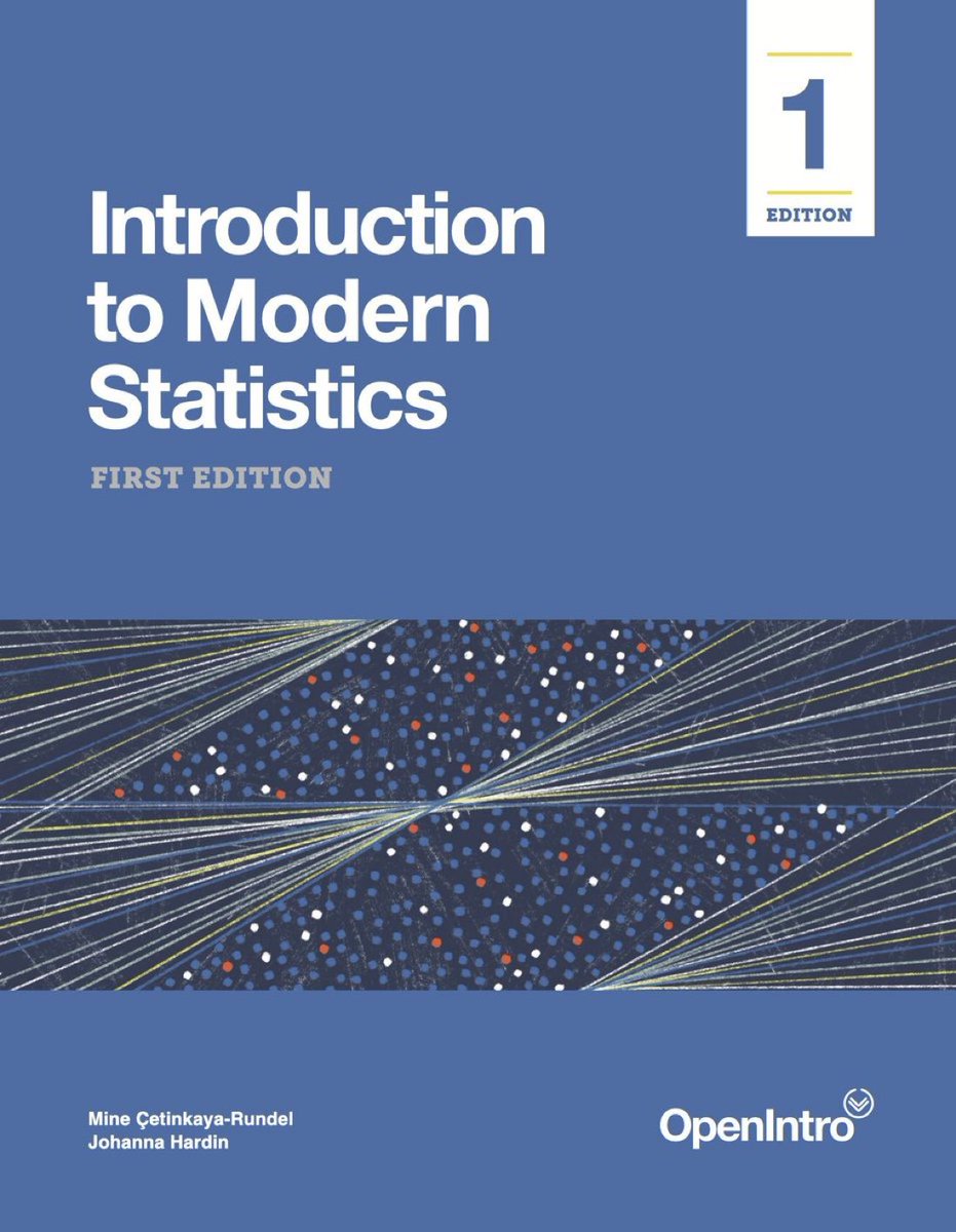 Introduction to Modern #Statistics: openintro-ims.netlify.app

#StatisticalLiteracy #Mathematics #MachineLearning #DataScience #DataScientists #DataLiteracy 

1️⃣Read it FREE online. 
2️⃣Or name-your-own-price for the PDF. 
3️⃣Or buy the book here: amzn.to/3waq52h