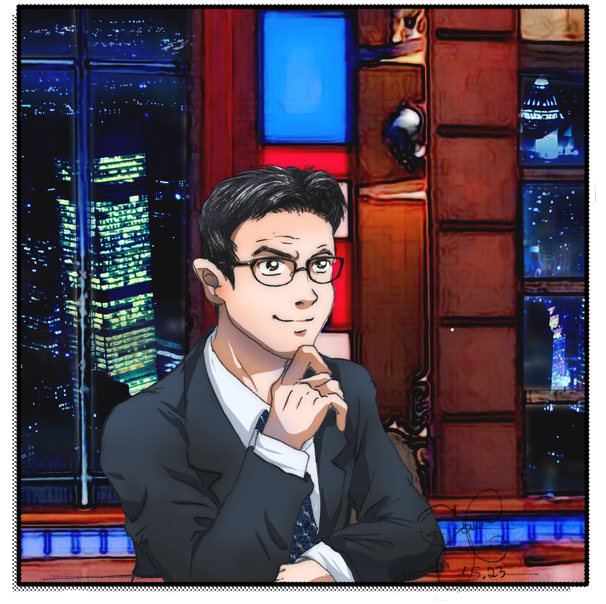 june_violett's tweet photo. happy belated #birthday (5.13) to this guy, who is sometimes fierce, often wise, and always cute as his own ear (there’s a very jealous bug out there). 💙 #stephencolbert #lssc #lateshowwithstephencolbert #lateshow #latenight #fanart #colbert @stephenathome @colbertlateshow https://t.co/R8X9SKgjcP