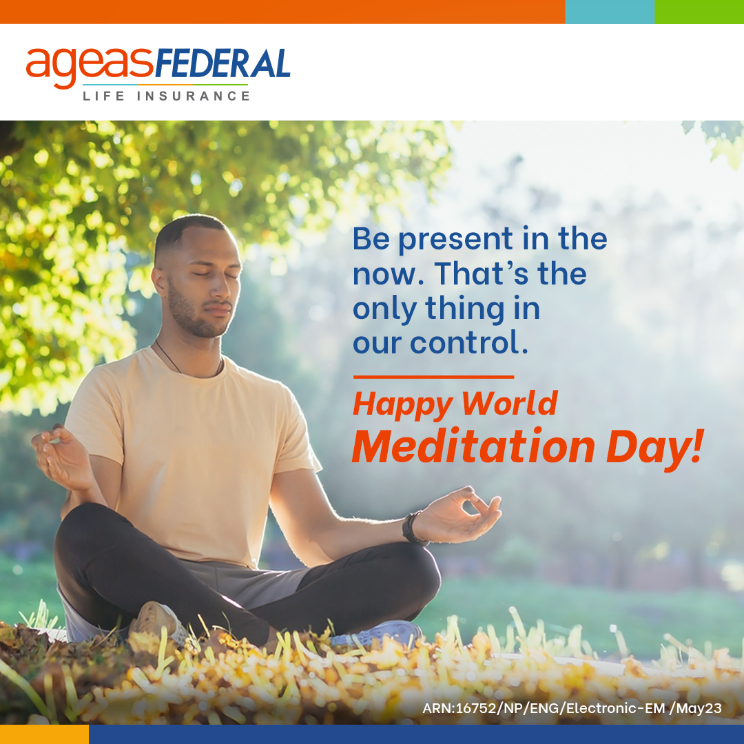 AgeasFederal's tweet photo. Mindfulness is all about accepting, acknowledging and then choosing to let go. This mediation day, may you let go of your fears and focus on more important things. Here’s wishing you a happy World Meditation Day.
#MeditationDay2023 #AgeasFederalLifeInsurance https://t.co/mx1VNqok2S
