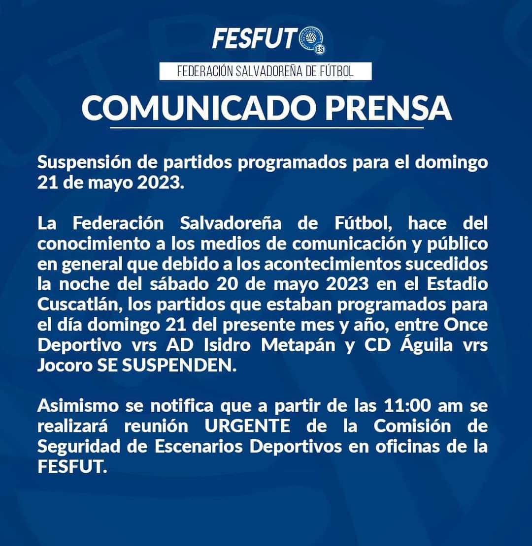 Edwinflosalva's tweet photo. Suspendidos partidos de mañana https://t.co/BW6oHgCRz5