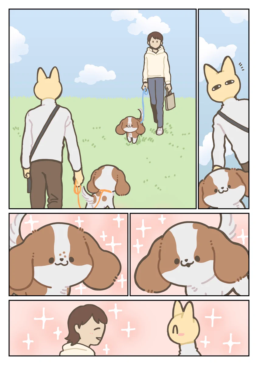 散歩中に同じ犬種の子と会ったとき、飼い主は嬉しいけれど･･･！とっても可愛い「犬漫画」が話題に！