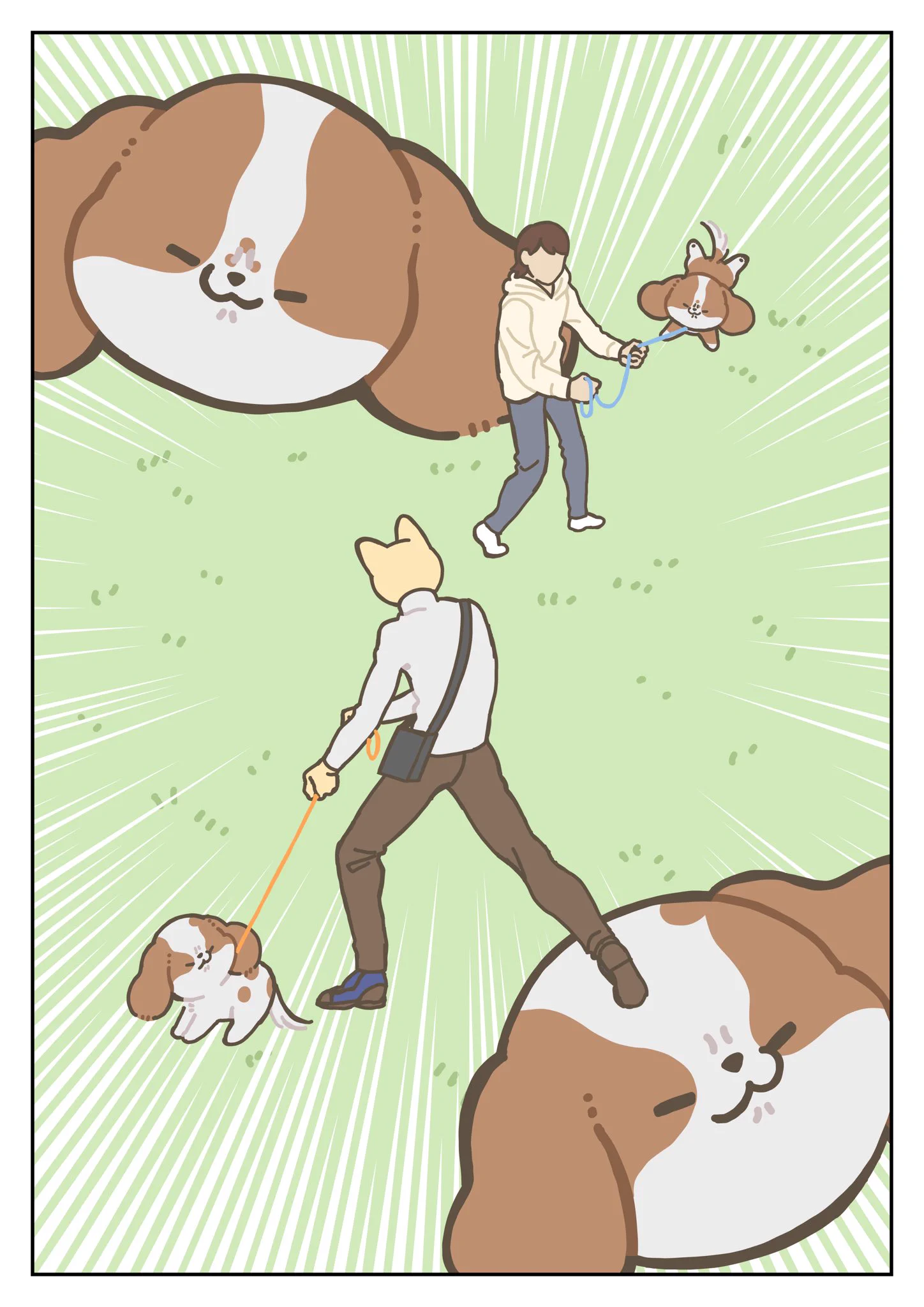 散歩中に同じ犬種の子と会ったとき、飼い主は嬉しいけれど･･･！とっても可愛い「犬漫画」が話題に！