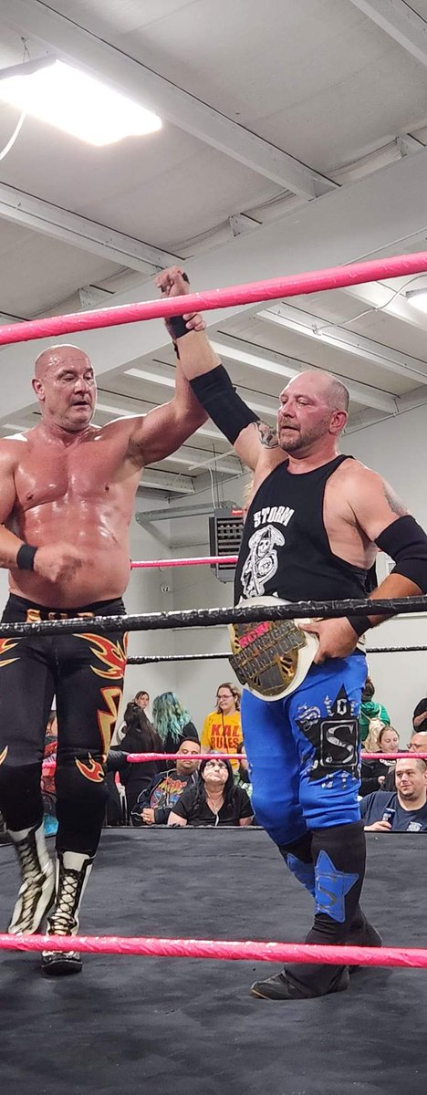 13FTW13's tweet photo. Tonight I got to wrestle a tag team legend in @DougBasham66 and like he so elegantly put it tonight 52yrs of combined experience and 90yrs of combined life experience in that ring made magic and an amazing experience for our fans and the boys in back. Thank you for it all. https://t.co/TTuUHVRc8Q